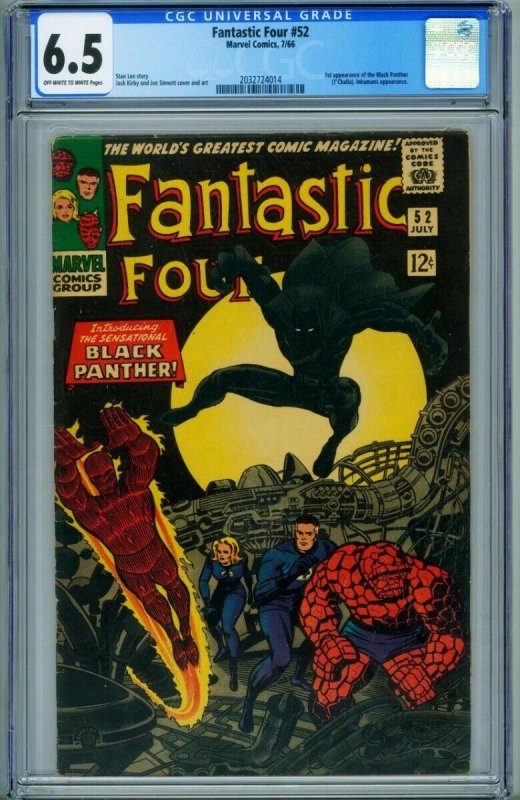 FANTASTIC FOUR #52 CGC 6.5-1st appearance Black Panther- 2032724014