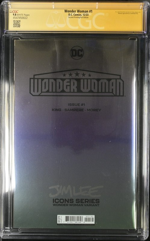Wonder Woman (2023) #1 (CGC 9.8) Signed Jim Lee  *Alex Sinclair * Scott Williams