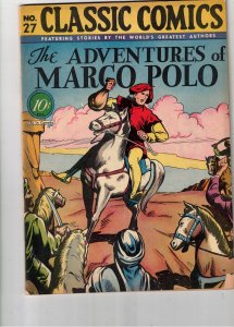 Classic Comics #27 (1941)VG/FN PRICE DROP $117 Marco Polo 1st P (O) COVELL HRN27