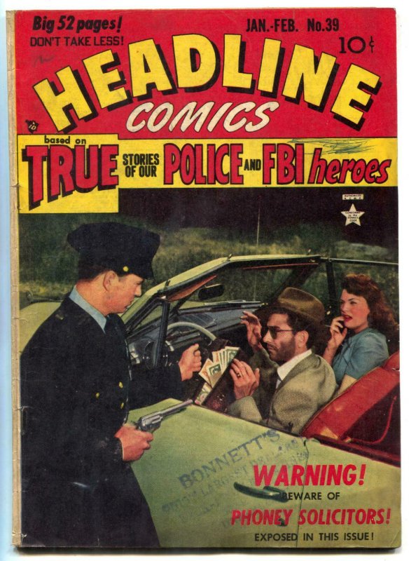 Headline #39 1950-Golden Age Crime comic- VG