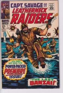 CAPTAIN SAVAGE AND HIS LEATHERNECK RADIERS #1  (Jan 1968) Nice glossy VGF 5.0