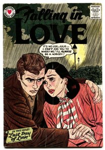 Falling in Love #14 comic book 1957- DC Romance - tense cover