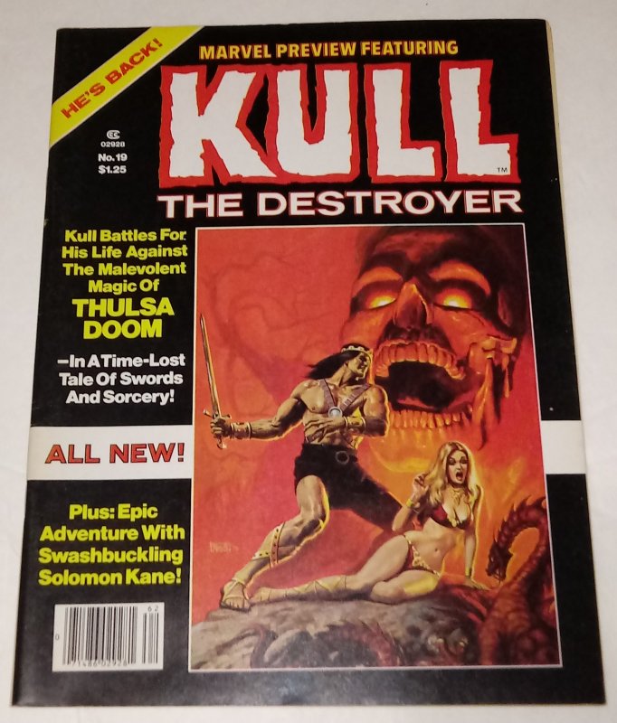 Marvel Preview #19 Kull The Destroyer Bronze Age Horror Magazine Marvel Comics