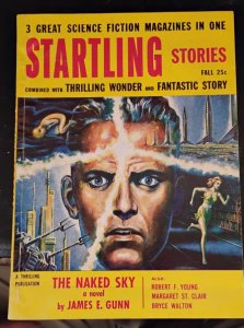 STARTLING STORIES  PULP  FALL 1955 NAKED SKY JAMES E GUNN SCIENCE FICTION
