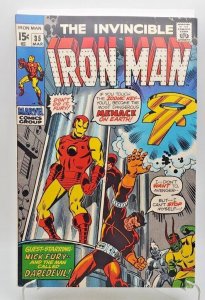 Iron Man #35 (1971) Daredevil, Nick Fury, Jasper, Madame Masque, VG/FN