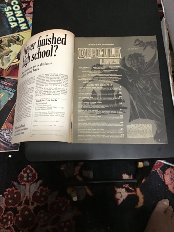 Dracula Lives #3 (1973) Solomon Kane Vampire Slayer!  PRICE DROP!  VG+ Wow!