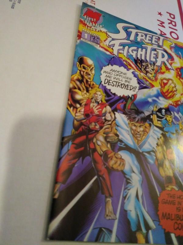 STREET FIGHTER #1  FIRST COMIC BOOK APP OF RYU, CHUN LI, KEN, ETC MALIBU  1993 