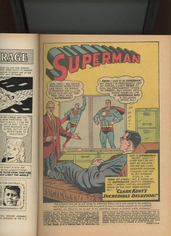(1965) Superman #174: SILVER AGE! CLARK KENT'S INCREDIBLE DELUSION! (5.0)