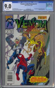 VENOM LETHAL PROTECTOR #4 CGC 9.0 SPIDER-MAN 1ST SCREAM HTF NEWSSTAND