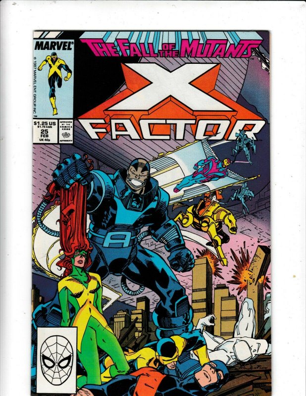 THE  X- FACTOR #25  VF/FN/ THE FALL OF THE MUTANTS  MARVEL COMICS