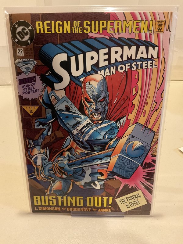 Superman: The Man of Steel #22 1993  Reign of the Supermen! Standard Cover