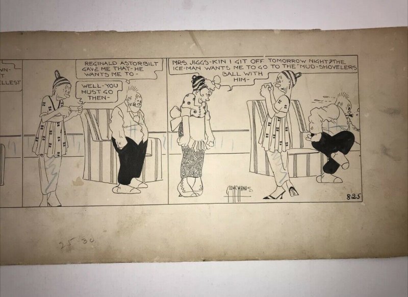 George Mcmanus Bringing Up Father Daily Comic Strip Original Art 8 30 1919 Comic Books