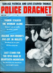 Police Dragnet Cases 7/1960-murder-terror-mystery-girl fight cover-VG