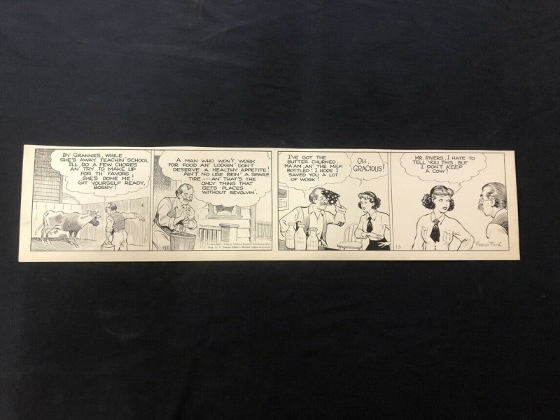 Fred Fox Original Daily Comic Strip Art #13 1936- unpublished?