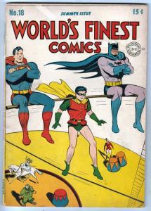 World's Finest #18 (Jul-45) VG/FN Mid-Grade Superman, Batman, Robin