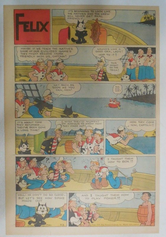 Felix The Cat Sunday Page by Otto Mesmer from 9/3/1939 Size: 11 x 15 inches