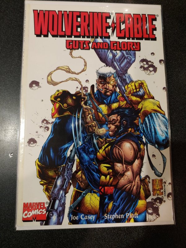 WOLVERINE CABLE GUTS AND GLORY PRESTIGE FORMAT COMIC JOE CASEY STEPHEN PLATT art