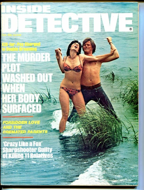 Inside Detective 10/1975-Dell-Forbidden Love-strangulation cover-lurid-FN