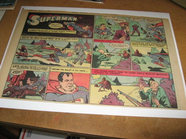 SUPERMAN COMIC PAGE 36 1940 Faster than a Speeding Bullet NICE WOW