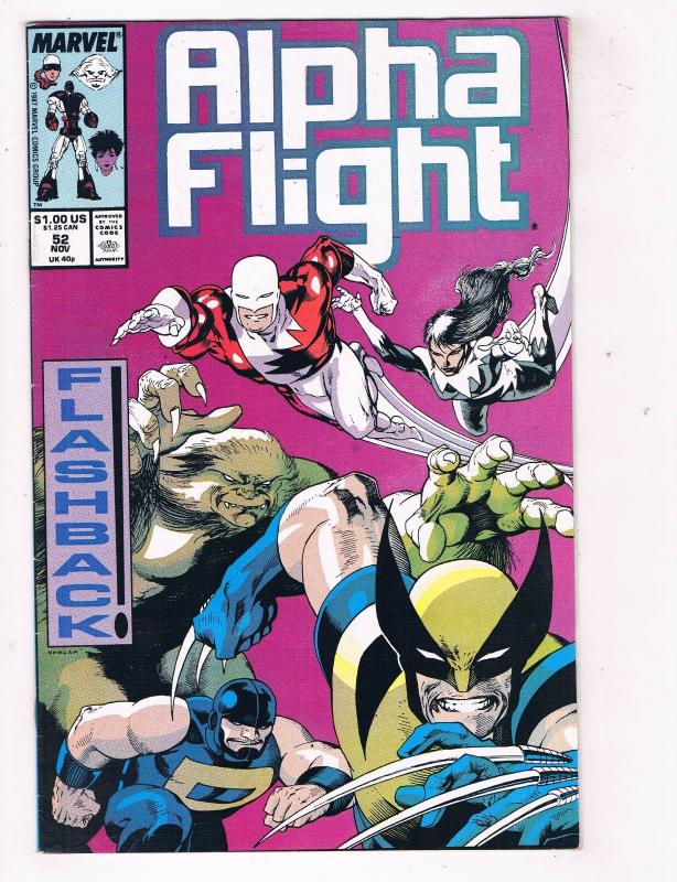 Alpha Flight #52 FN Marvel Comics Comic Book Wolverine X-Men Nov 1987 DE41 AD18