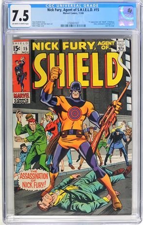 Nick Fury, Agent of SHIELD #15 (1969) CGC Graded 7.5 First Appearance and De...