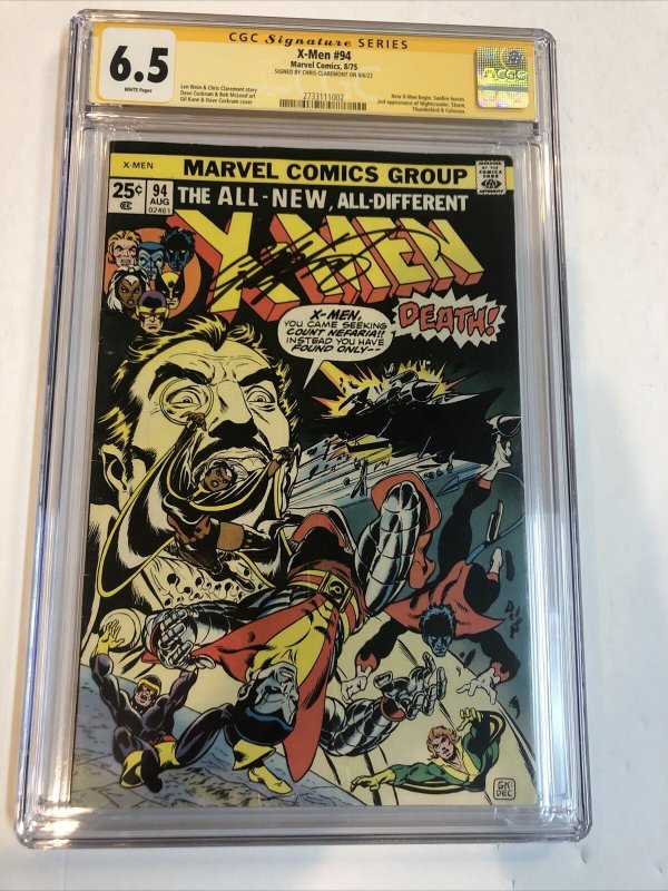 X-Men (1975) # 94 (CGC 6.5 SS WP) New X-men Begin | Signed Claremont