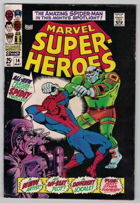 MARVEL SUPER HEROES 14 VG-F SPIDER-MAN, GA KIRBY!!
