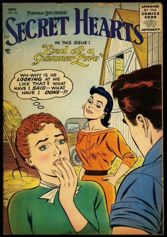 Secret Hearts #36 1956- DC Romance-  Love Triangle VG