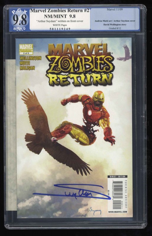 Marvel Zombies Return #2 PGX NM/M 9.8 White Pages Signed by Arthur Suydam!