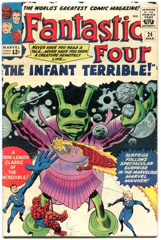 FANTASTIC FOUR #24, FN, Infant Terrible, Jack Kirby, 1961, more FF in store, QXT