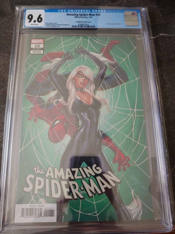 Amazing Spider-Man #10 CGC 9.6 J. SCOTT CAMPBELL VARIANT COVER