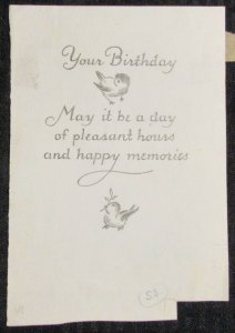 HAPPY BIRTHDAY Birds Happy Memories 5x7 Greeting Card Art #1118