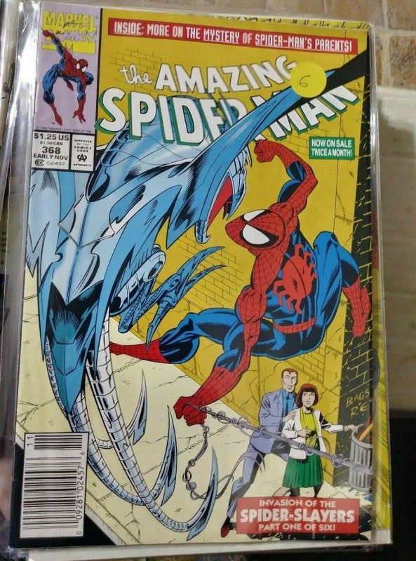 Amazing Spider-Man  # 368 1992 marvel RICHARD +MARY PARKER newstand variant 