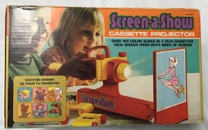 Kenner Screen-A-Show Cassette Projector with 6 cassettes, works