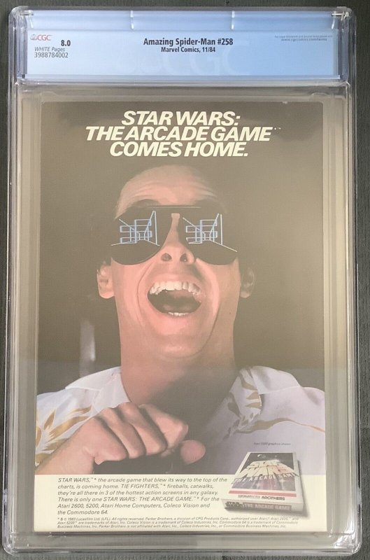 Amazing Spider-Man #258 Newsstand (1984, Marvel) CGC Graded 8.0