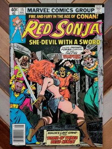 Red Sonja #15 FN/VF (Marvel 1979) Final Issue! Dave Cockrum Cover 3 Dead Kings