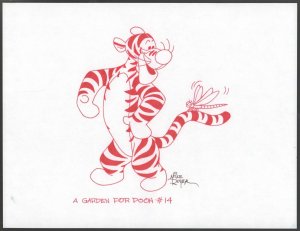 Winnie-the-Pooh Disney Red Ink Drawing Art Tigger Dragonfly #14 by Mike Royer