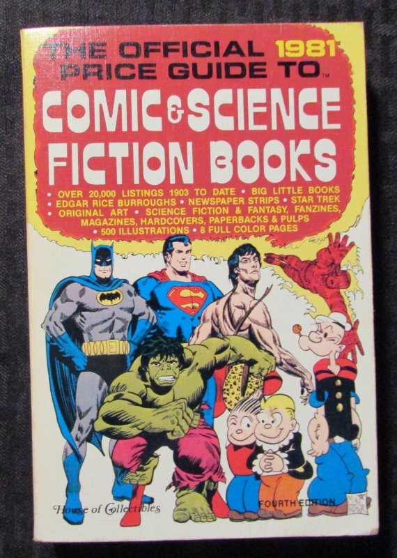 1981 COMIC & SCIENCE FICTION BOOKS Price Guide #4 FVF 7.0 Superman Batman Hulk