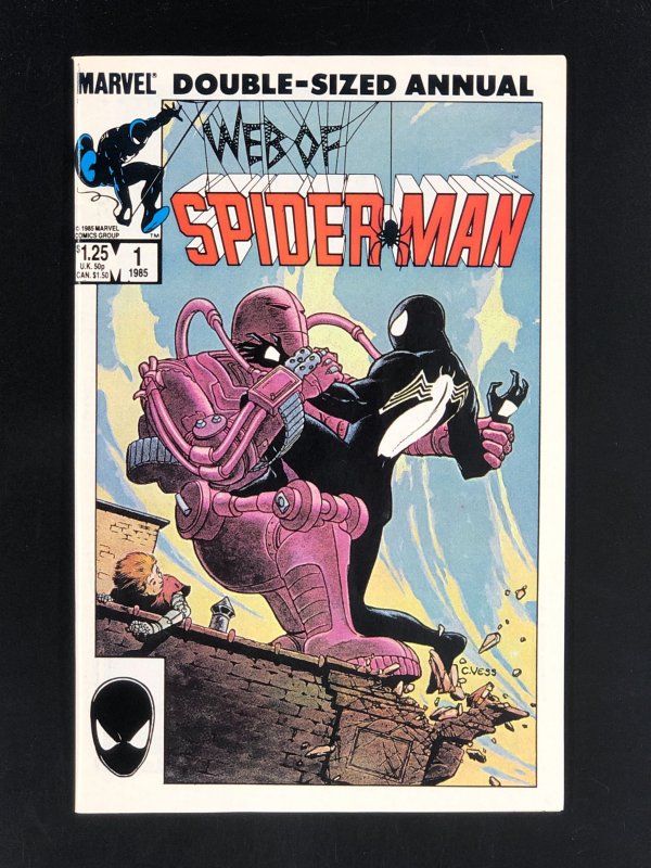 Web of Spider-Man Annual #1 (1985) NM- Double-Size Black Costume C. Vess Cover