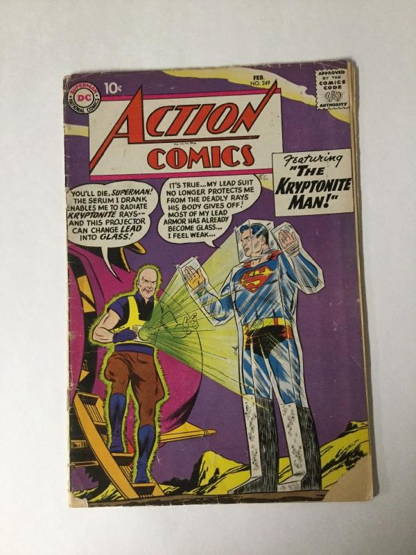 Action Comics 249 Gd Good 2.0 DC Comics Silver Age