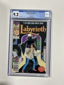 Labyrinth 1 Cgc 9.2 Ow/w Pages Marvel 1986 Newsstand Edition