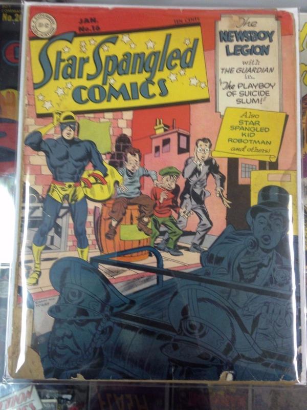 Star Spangled Comics 16 1.0 early Newsboy Legion Golden Age DC 1943 War Era