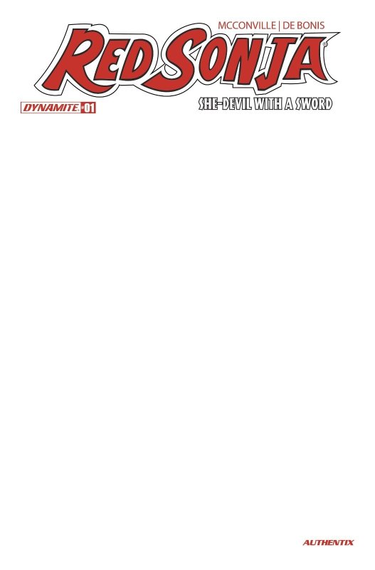 Red Sonja: She-Devil With A Sword #1 Blank Variant Cover Near Mint