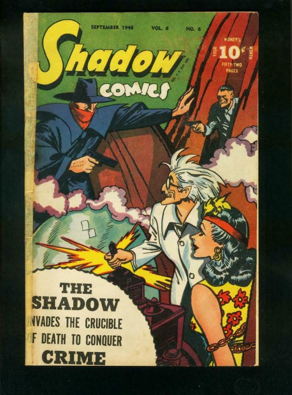 SHADOW COMICS v.6 #6 1946-SHADOW-DOC SAVAGE-BOUND BABE-NICK CARTER-good G