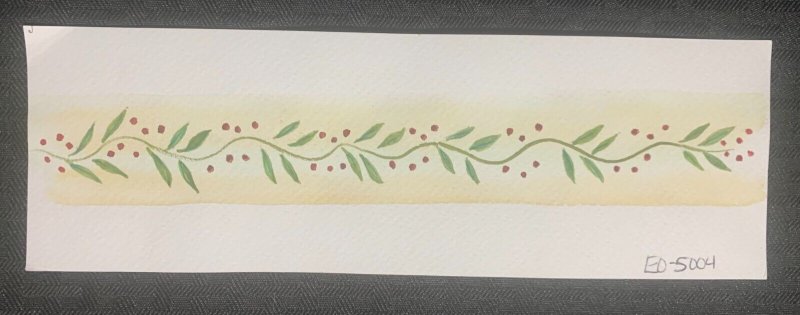 HAPPY EASTER Vine with leaves & Red Berries Border 9.5x3 Greeting Card Art #5004