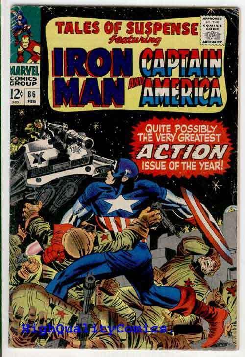 TALES of SUSPENSE #86, VG+, Captain America, Iron Man, Jack Kirby, 1967