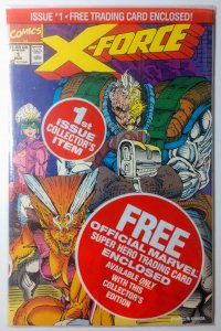 X-Force #1 (9.4, 1991 )3rd app of Warpath, Deadpool Card In Polybag