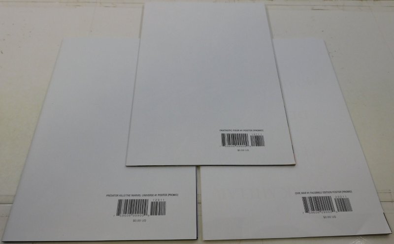 Folded Promo Poster Lot 3 #Fantastic Four, Predator vs Marvel, Civil War #1