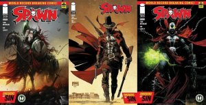 (2020) SPAWN #309 A Zaffino, B McFarlane GUNSLINGER, C MATTINA VARIANT COVER SET