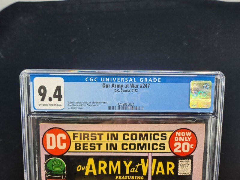 Our Army at War #247 - Joe Kubert Cover (CGC 9.4) 1972